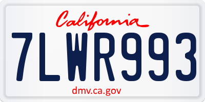 CA license plate 7LWR993