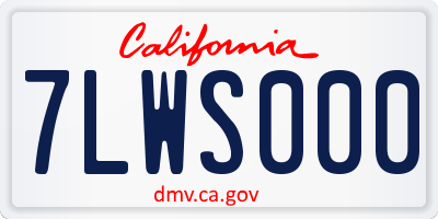 CA license plate 7LWS000