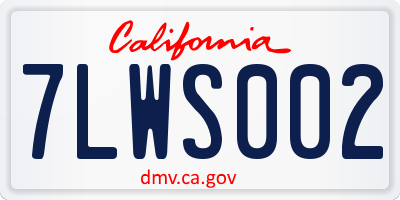 CA license plate 7LWS002