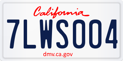 CA license plate 7LWS004