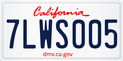 CA license plate 7LWS005