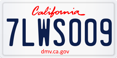 CA license plate 7LWS009