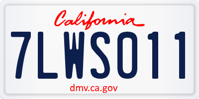 CA license plate 7LWS011
