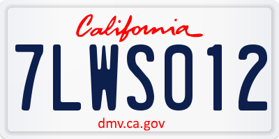 CA license plate 7LWS012