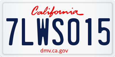 CA license plate 7LWS015