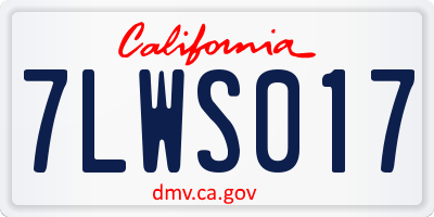 CA license plate 7LWS017