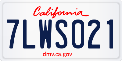 CA license plate 7LWS021