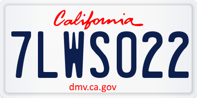 CA license plate 7LWS022