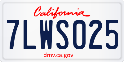 CA license plate 7LWS025