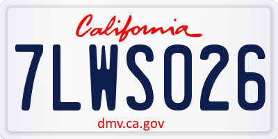 CA license plate 7LWS026