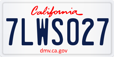 CA license plate 7LWS027