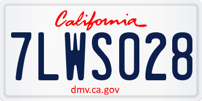 CA license plate 7LWS028