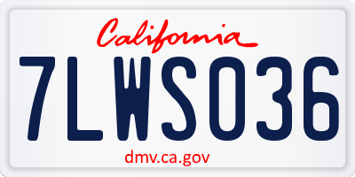 CA license plate 7LWS036