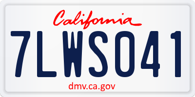 CA license plate 7LWS041