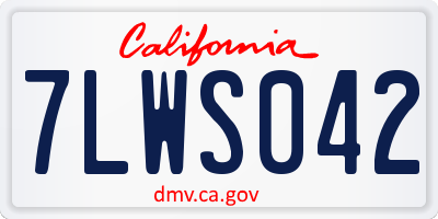 CA license plate 7LWS042