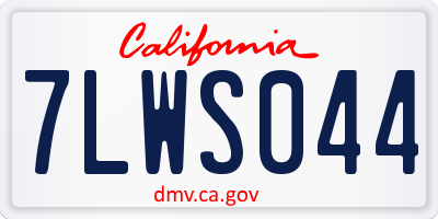 CA license plate 7LWS044