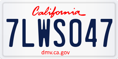 CA license plate 7LWS047
