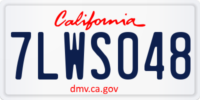 CA license plate 7LWS048