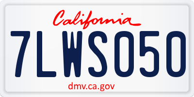 CA license plate 7LWS050