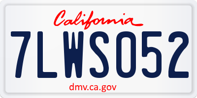 CA license plate 7LWS052