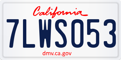 CA license plate 7LWS053