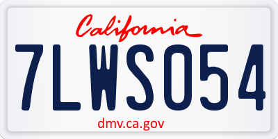 CA license plate 7LWS054