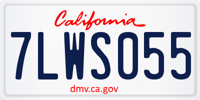 CA license plate 7LWS055