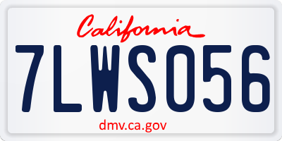 CA license plate 7LWS056