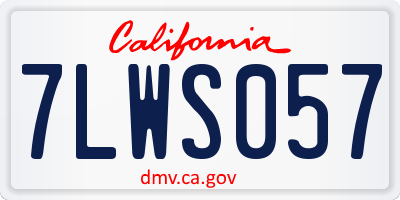 CA license plate 7LWS057