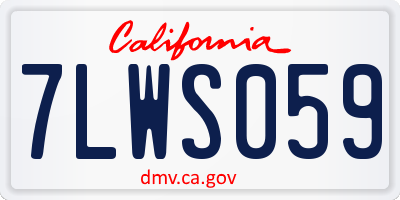 CA license plate 7LWS059