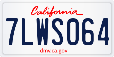 CA license plate 7LWS064
