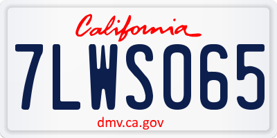 CA license plate 7LWS065