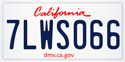 CA license plate 7LWS066