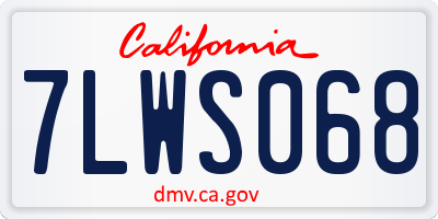 CA license plate 7LWS068