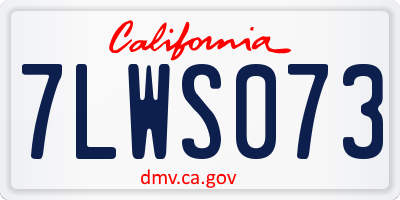 CA license plate 7LWS073