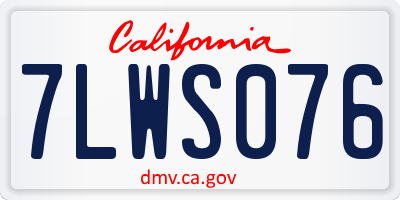 CA license plate 7LWS076