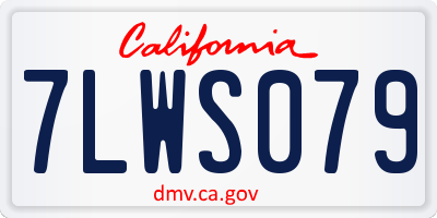 CA license plate 7LWS079