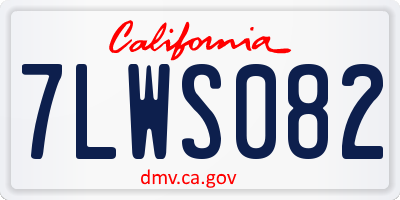 CA license plate 7LWS082