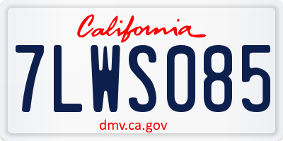 CA license plate 7LWS085