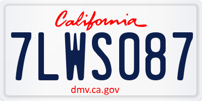 CA license plate 7LWS087