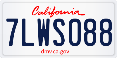 CA license plate 7LWS088
