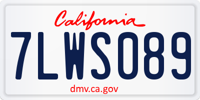 CA license plate 7LWS089