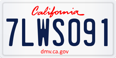 CA license plate 7LWS091