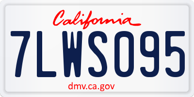CA license plate 7LWS095