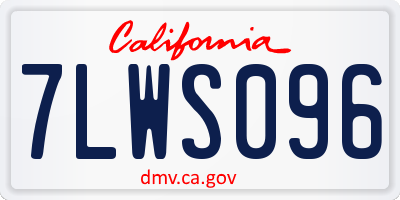 CA license plate 7LWS096