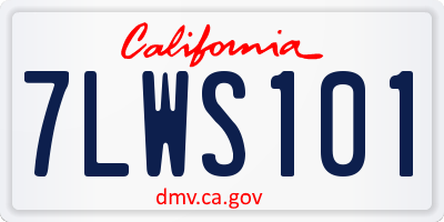 CA license plate 7LWS101