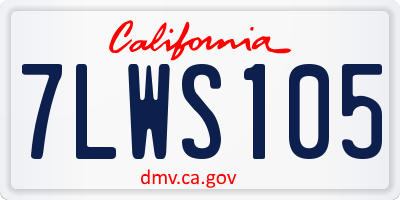 CA license plate 7LWS105