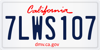 CA license plate 7LWS107