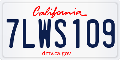 CA license plate 7LWS109