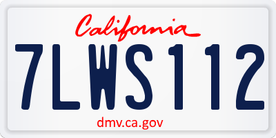 CA license plate 7LWS112